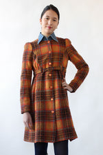 Betsey Johnson Amber Plaid Dress Coat S