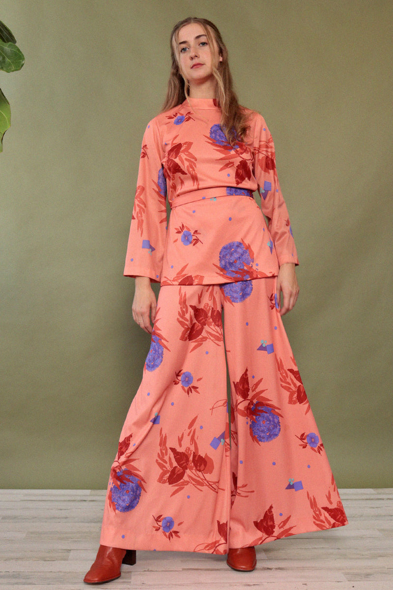 Pop Floral Coral Palazzo Ensemble M-M/L