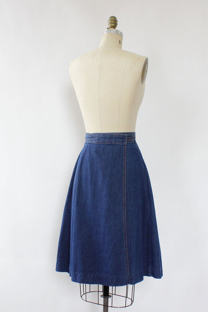 Dark Denim Wrap Skirt S/M