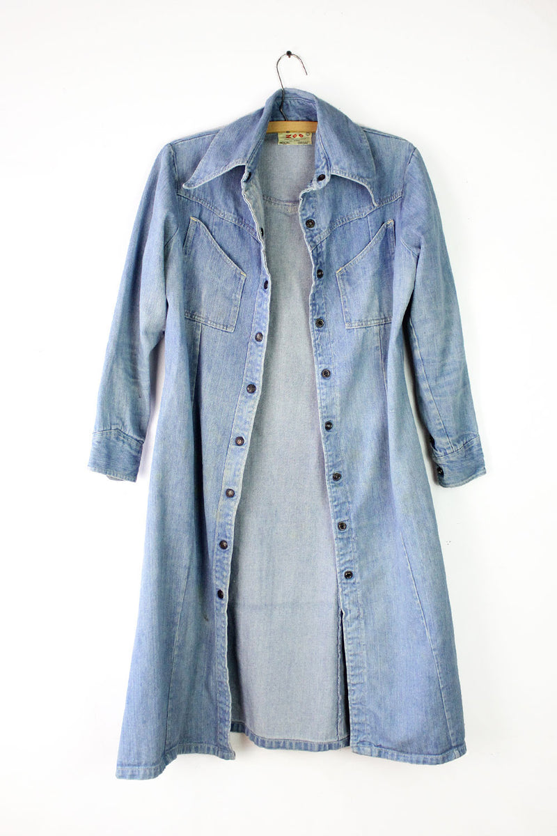70s Zee Denim Shirtdress M/L