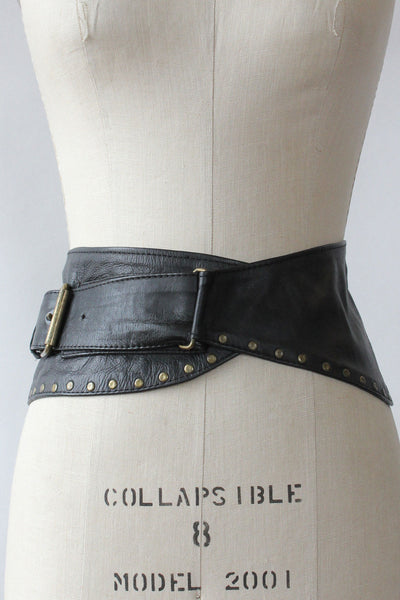 Studded Leather Yoke Belt – OMNIA
