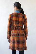 Betsey Johnson Amber Plaid Dress Coat S