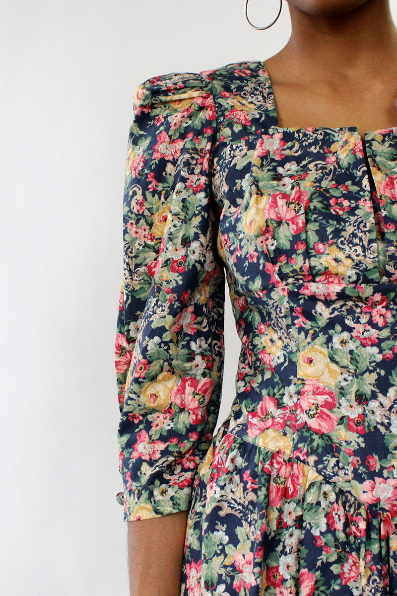 Puff Sleeve Floral Dress S/M
