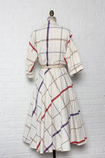 Grid Line Flare Dress M/L
