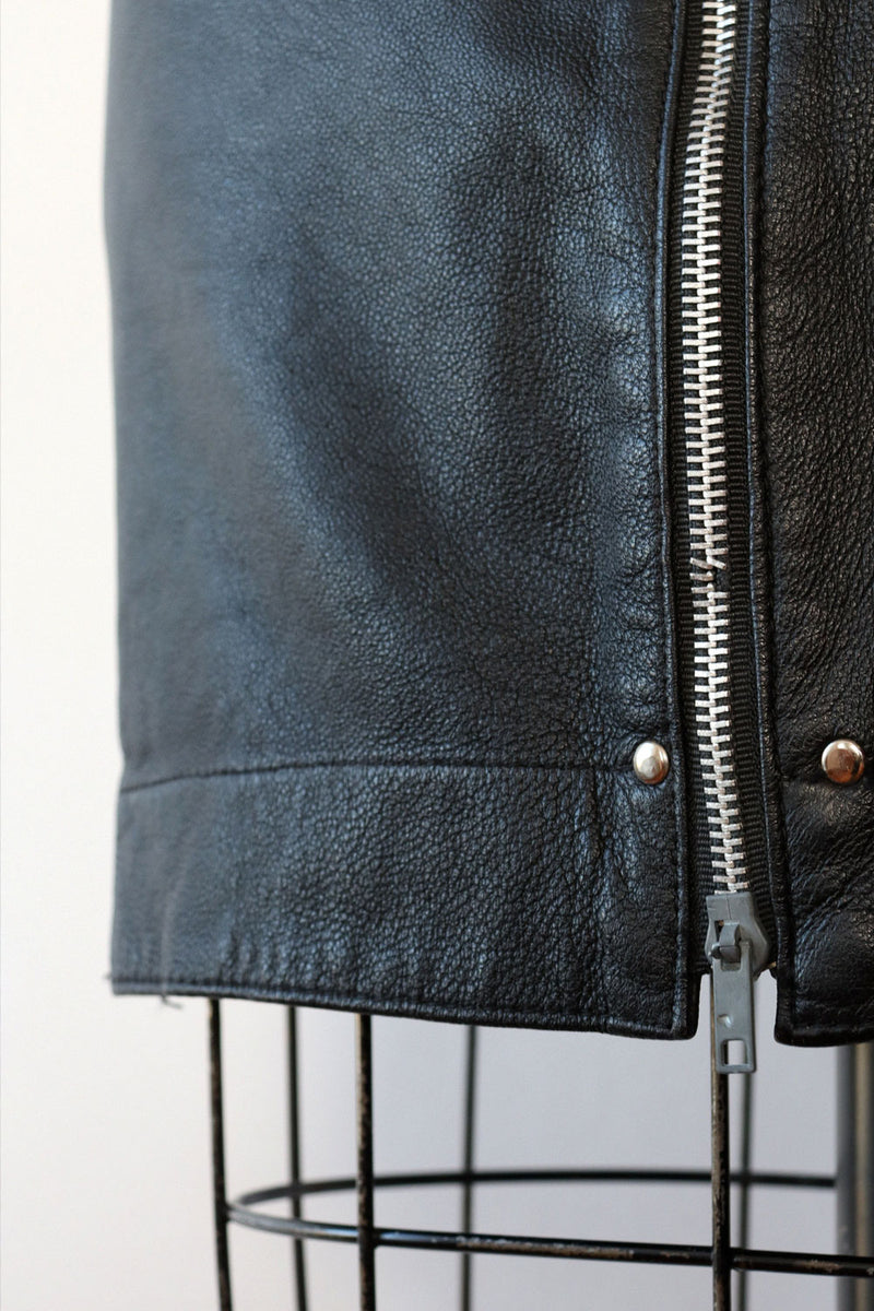 Jet Leather Zip Skirt S