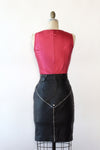 Jet Leather Zip Skirt S