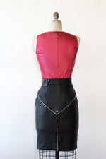 Jet Leather Zip Skirt S