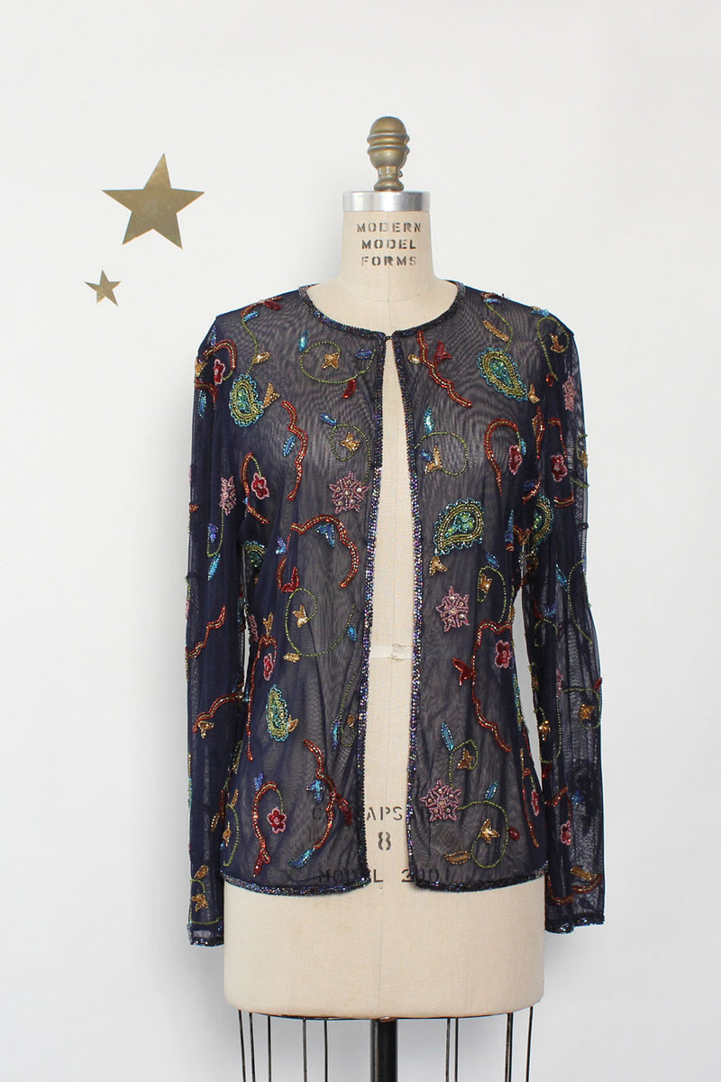 Suzi Beaded Sheer Cardigan M/L