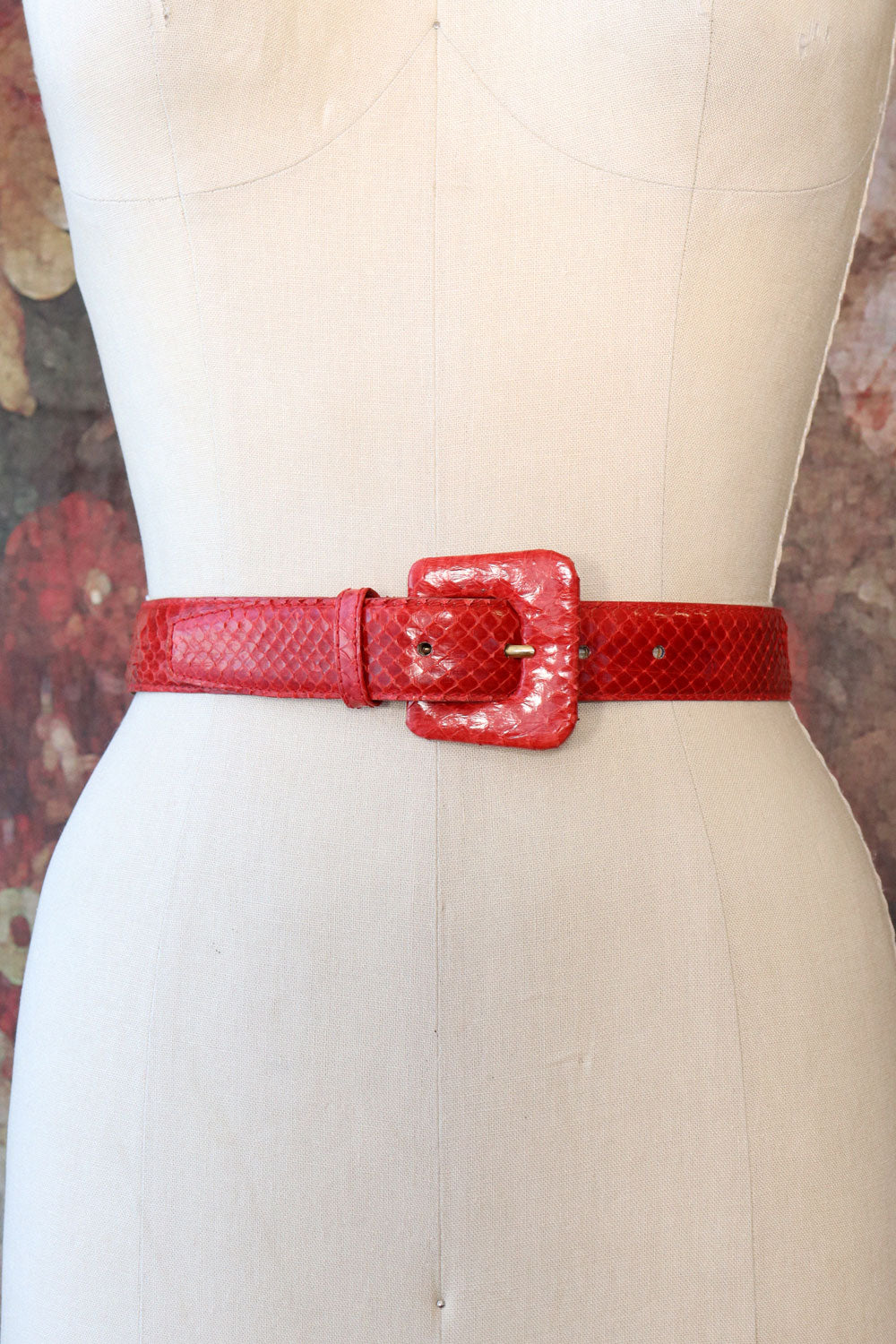 Ruby Red Snakeskin Belt