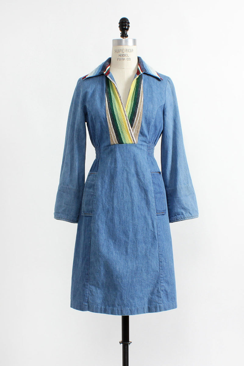 denim dress 70s Women's Lapel Sleeveless Button up Mini Denim Dress Western Cowgirl Dress