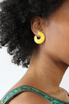Lemon Enamel Hoopie Earrings