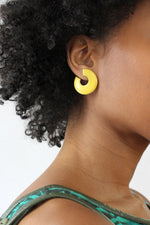 Lemon Enamel Hoopie Earrings