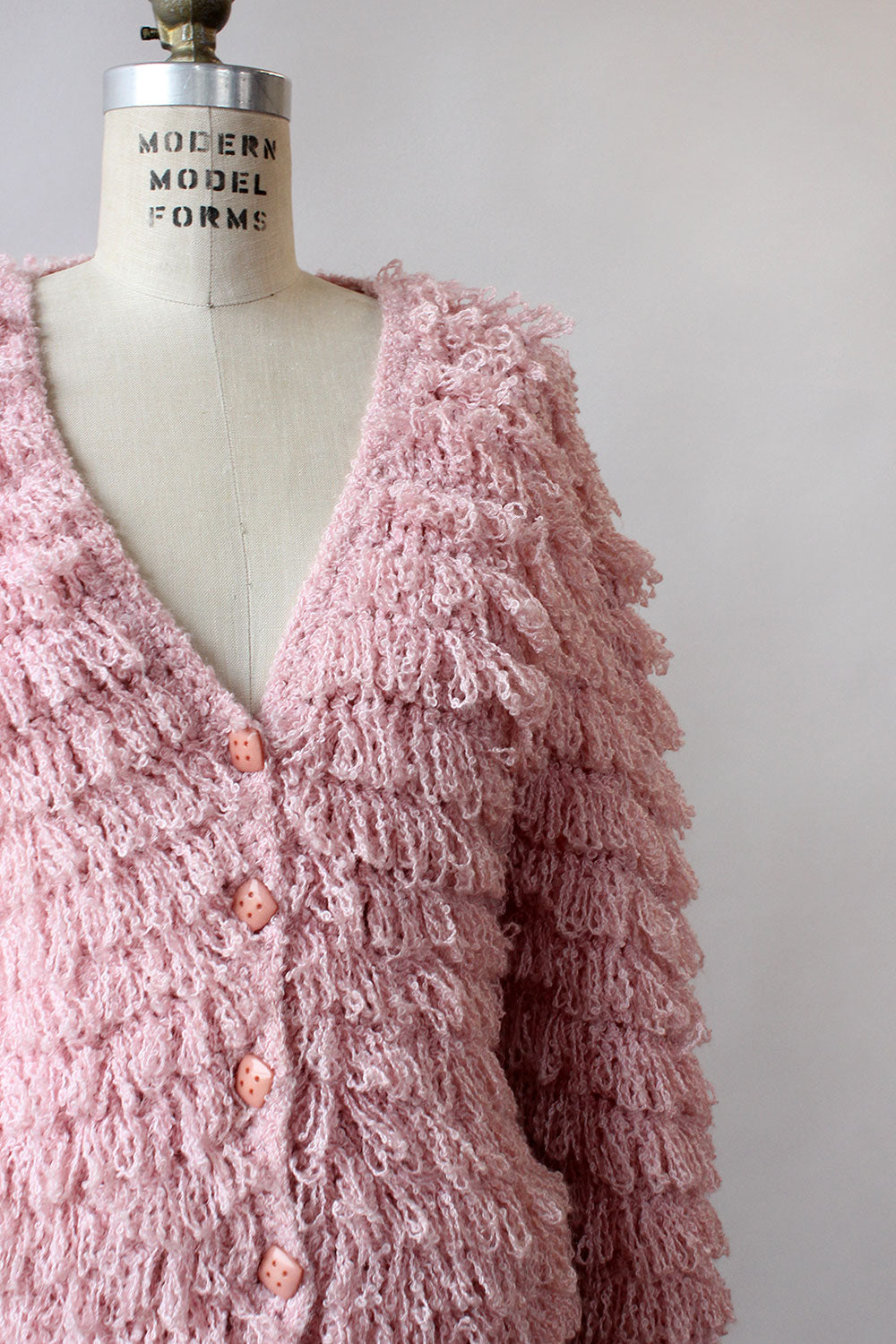 Blush Shag Cardigan XS-M – OMNIA