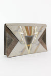 leather snakeskin clutch bag