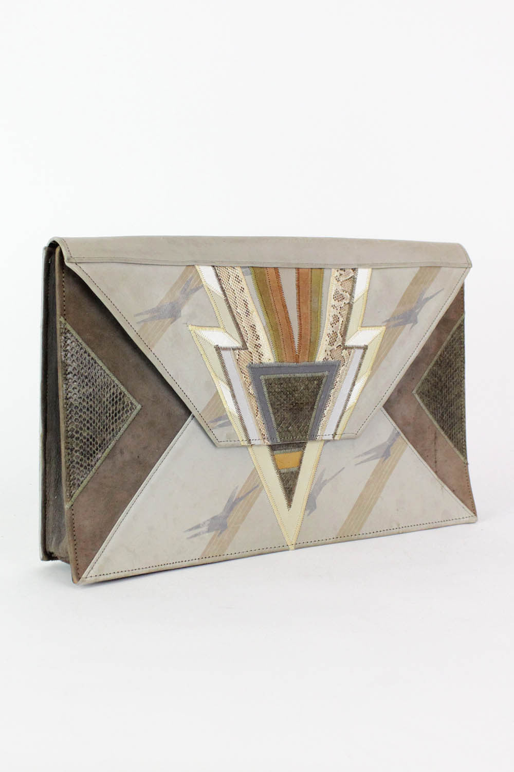 leather snakeskin clutch bag