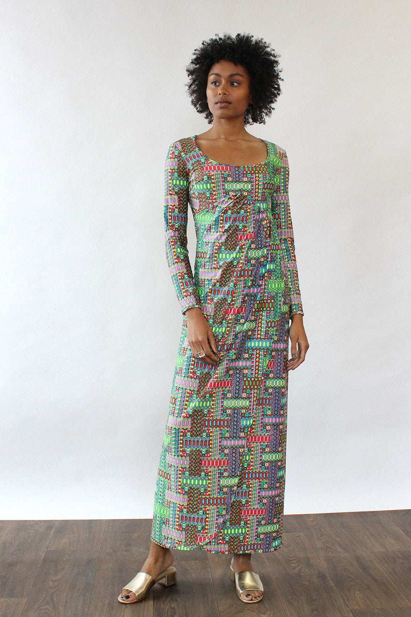 Robert David-Morton Technicolor Maxi Dress XS-M