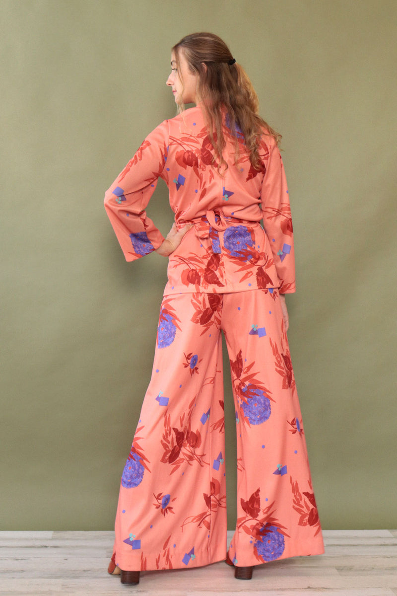 Pop Floral Coral Palazzo Ensemble M-M/L