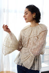 Lace Ruffle Belled Top XS-M