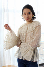 Lace Ruffle Belled Top XS-M