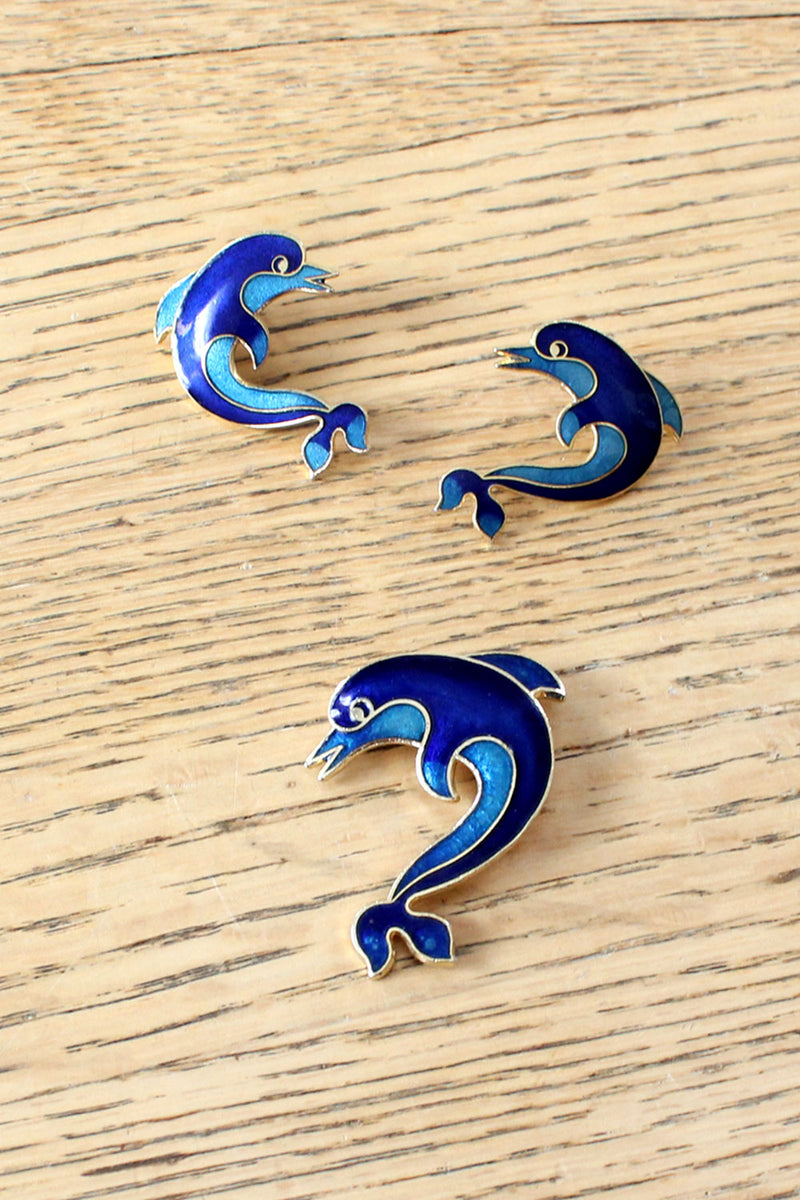 Dolphin Fam Earrings & Pin Set
