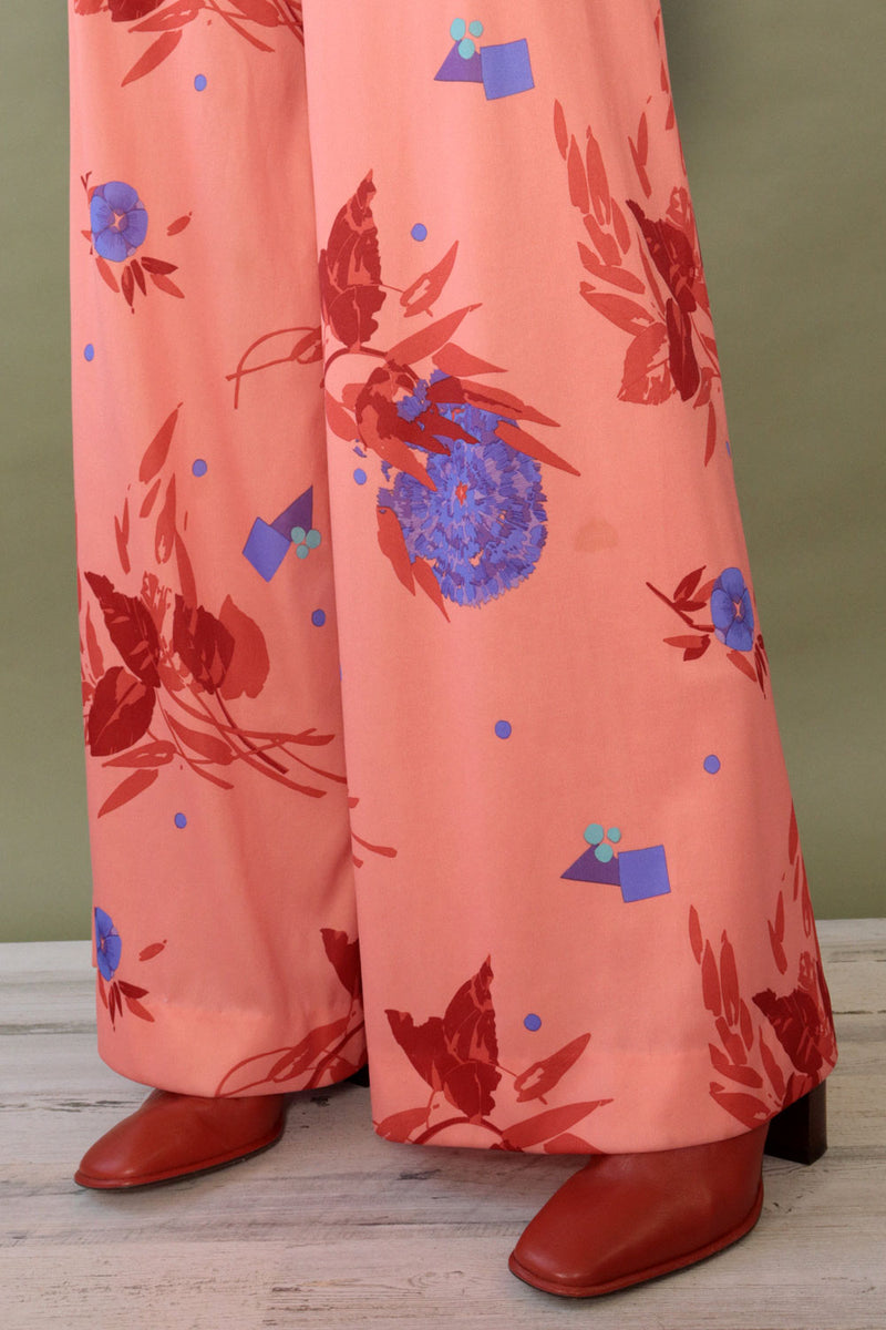 Pop Floral Coral Palazzo Ensemble M-M/L