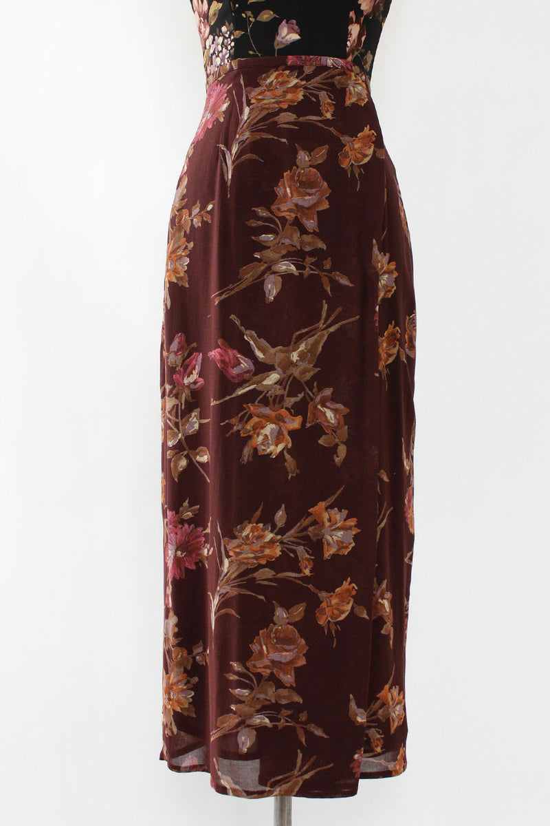 Wine and Roses Maxi Skirt XS/S