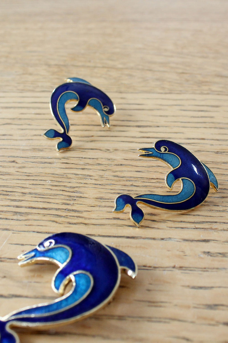 Dolphin Fam Earrings & Pin Set