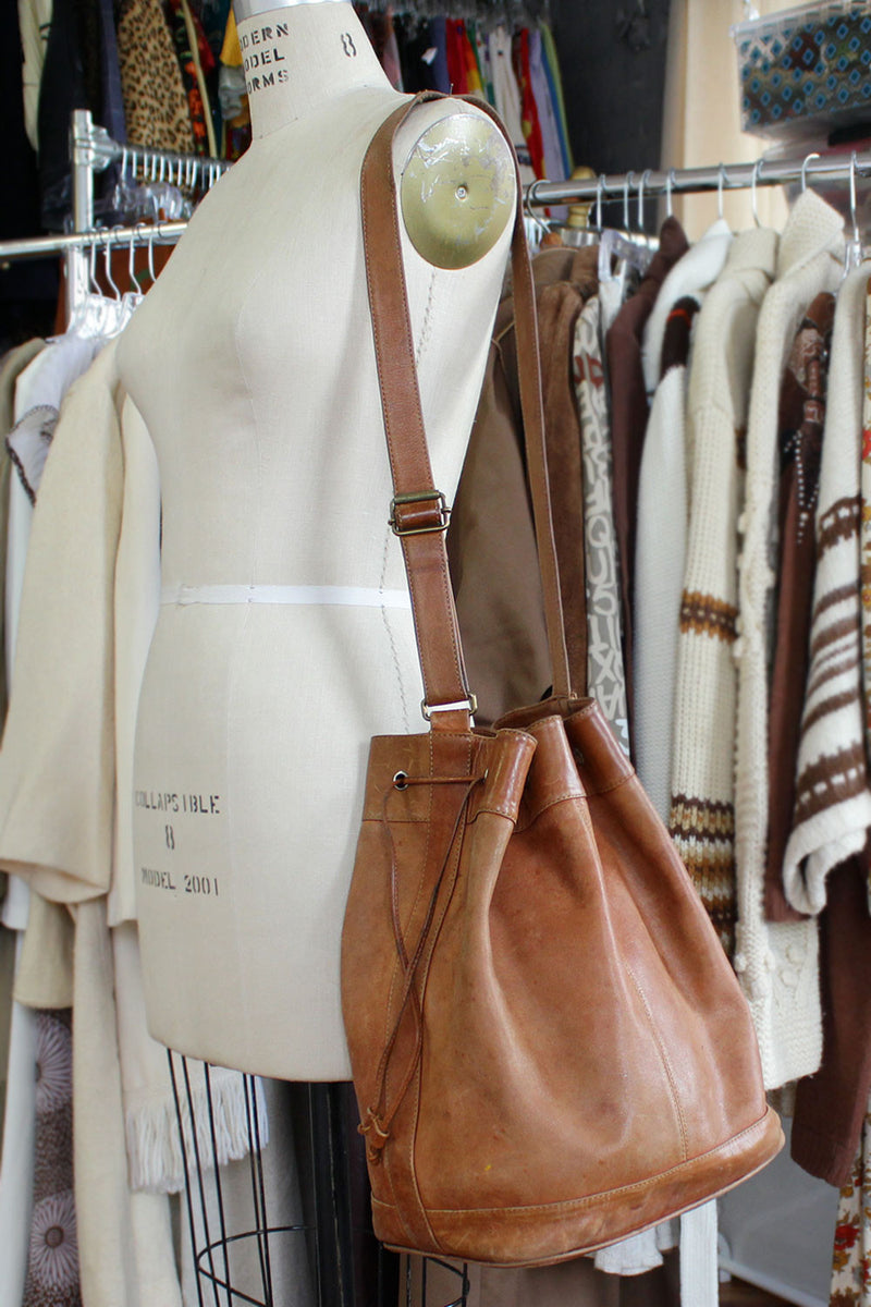 Slouchy Chestnut Bucket Bag {XL}