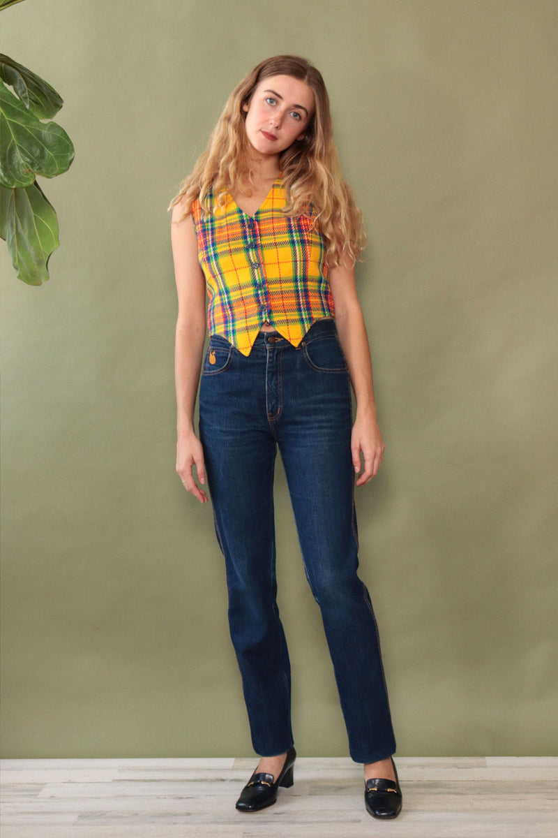 Bobbie Plaid Fitted Vest M