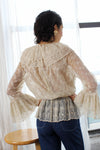 Lace Ruffle Belled Top XS-M