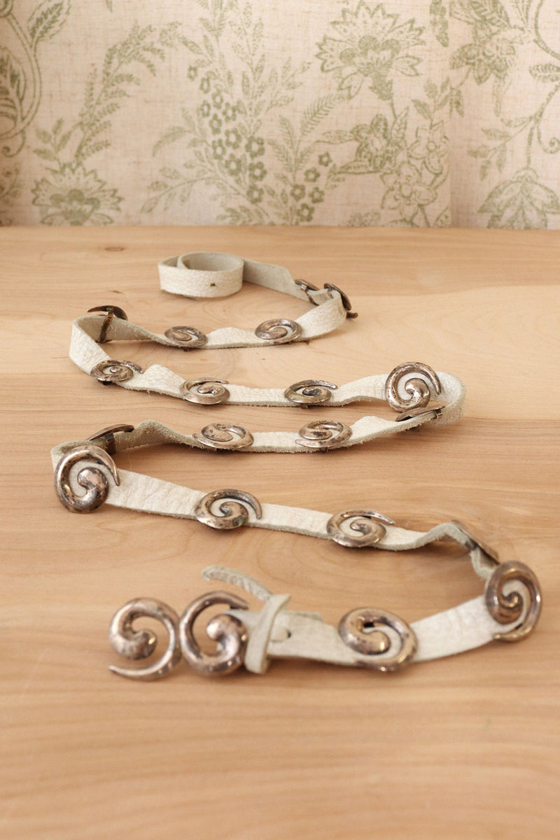 Silver Swirl Sash Belt
