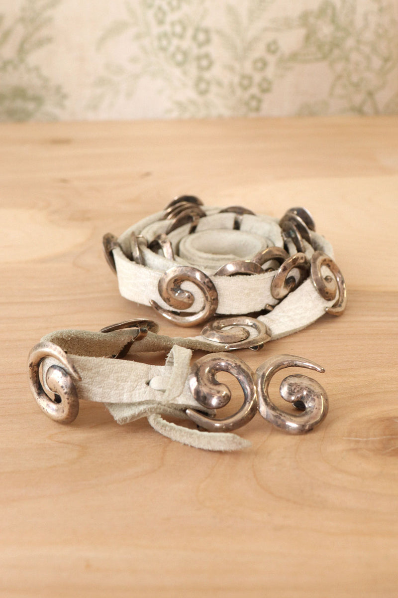 Silver Swirl Sash Belt