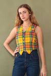 Bobbie Plaid Fitted Vest M