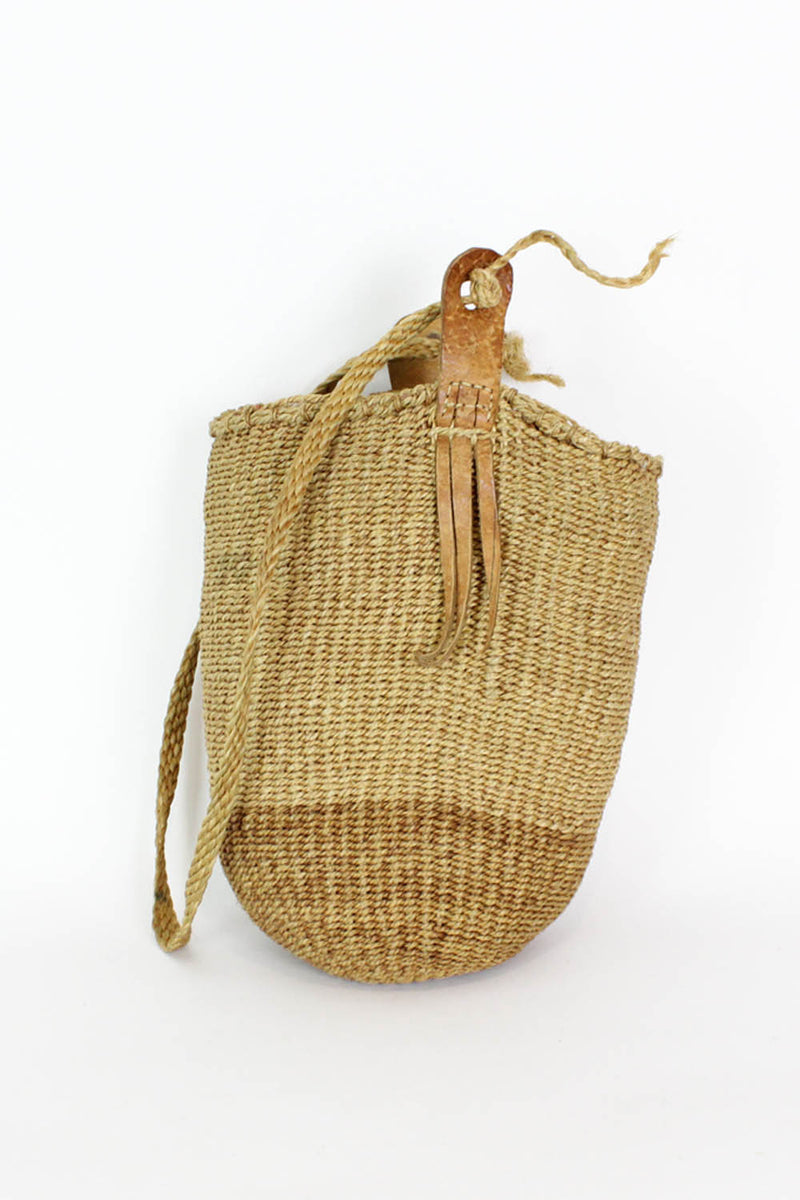 Single Strap Straw Bucket Bag