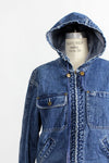 Hood & Zip Denim Jacket M
