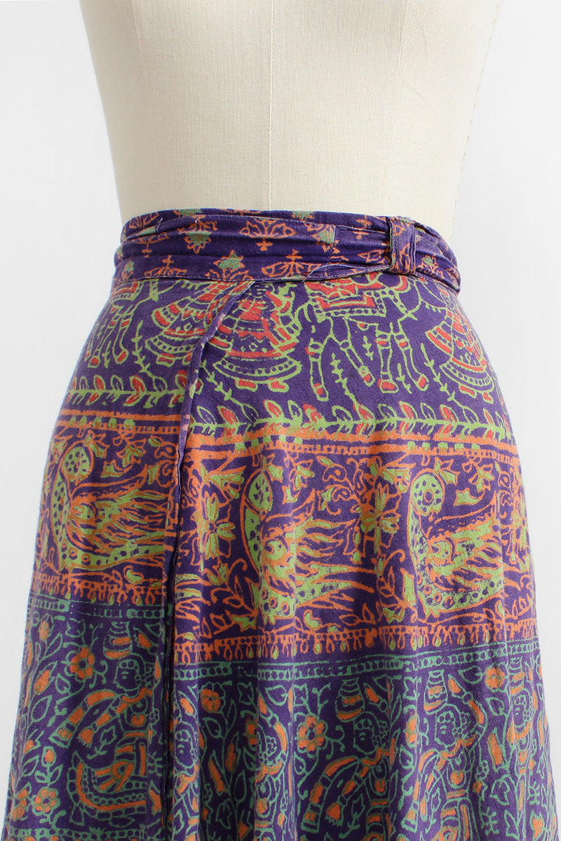 Block Print Sunset Wrap Skirt