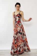Young Edwardian Wine Label Print Dress XS