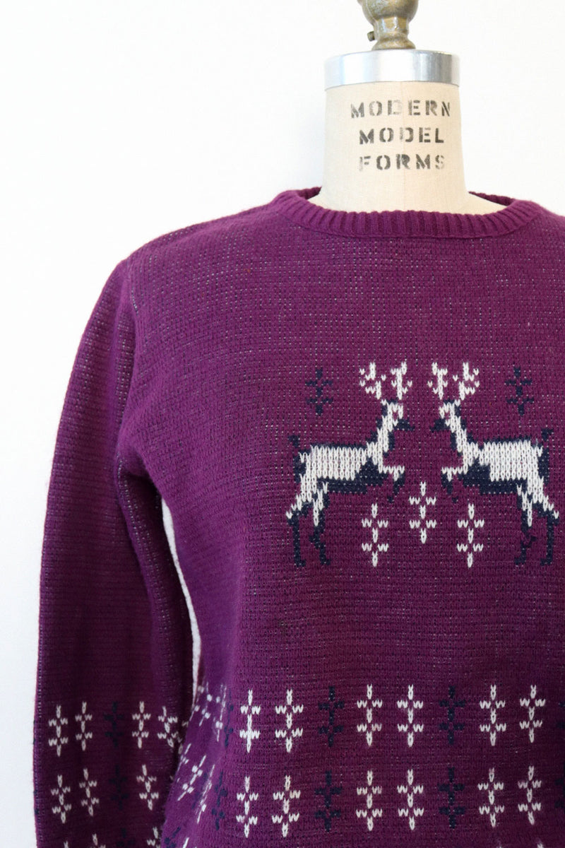 Purple Deer Love Sweater M/L