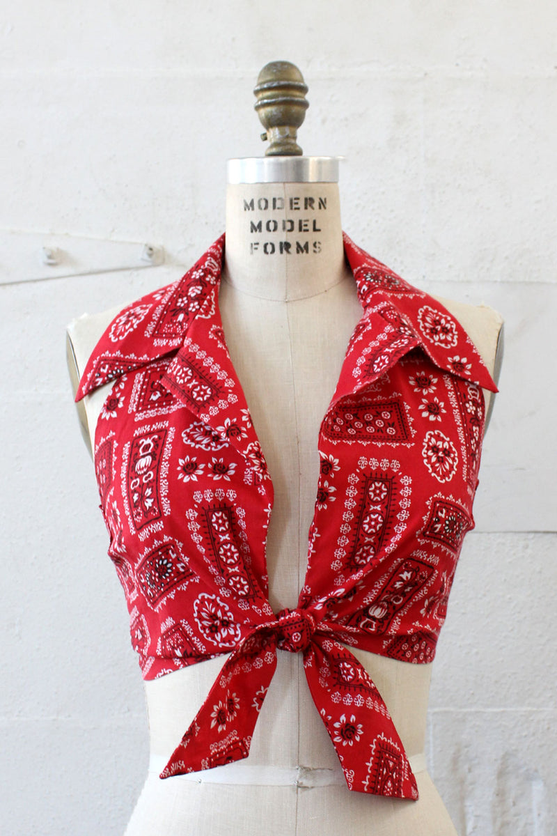 Bandana Print Halter Top M/L