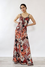 Young Edwardian Wine Label Print Dress XS
