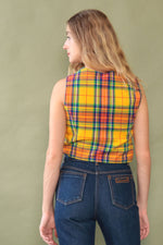 Bobbie Plaid Fitted Vest M