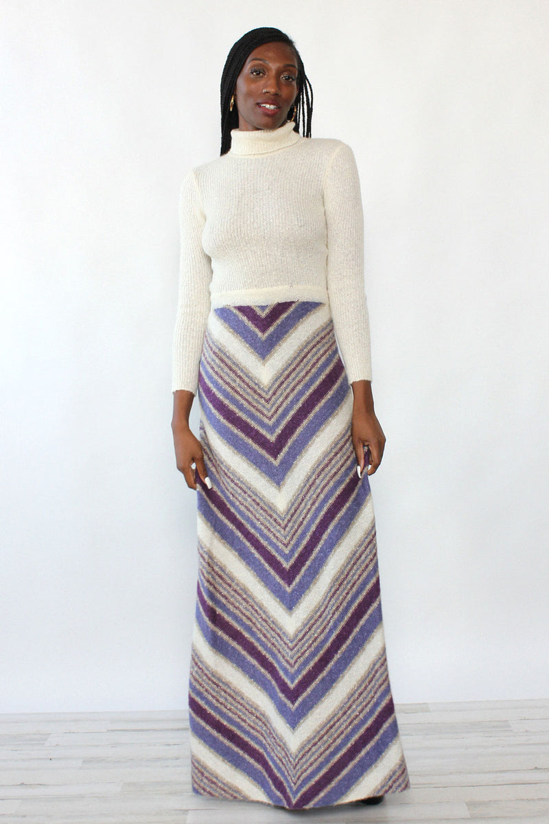 Crissa Linea Ivory Chevron Dress XS-M