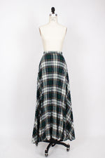 Tartan Pleated Maxi Skirt XS