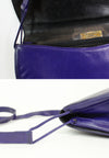 Charles Jourdan royal blue leather half moon crossbody bag