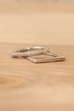 Pair of Sterling Square Rings