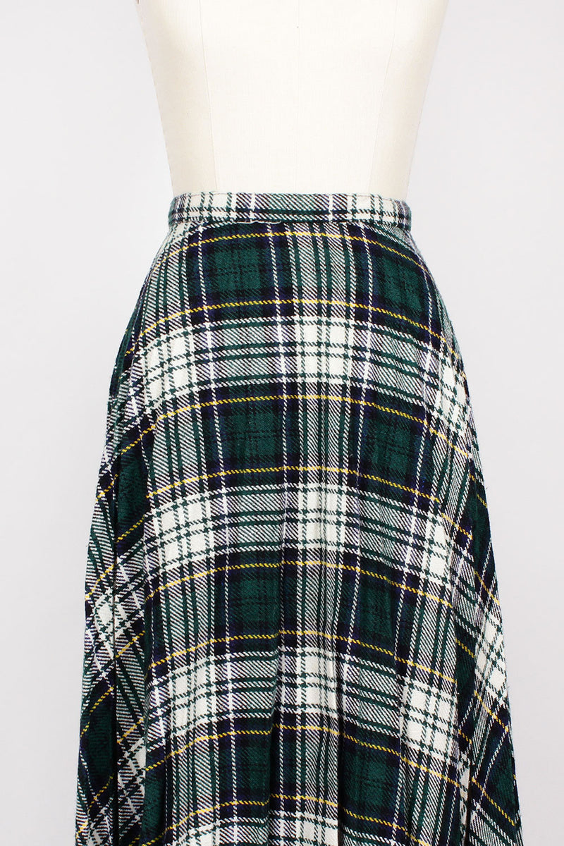 Tartan Pleated Maxi Skirt XS