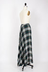 Tartan Pleated Maxi Skirt XS
