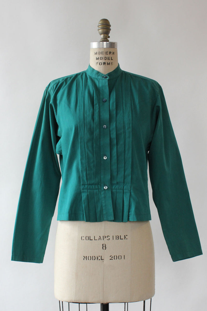 Kenzo Cotton Pleat Blouse L
