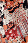 Young Edwardian Wine Label Print Dress XS