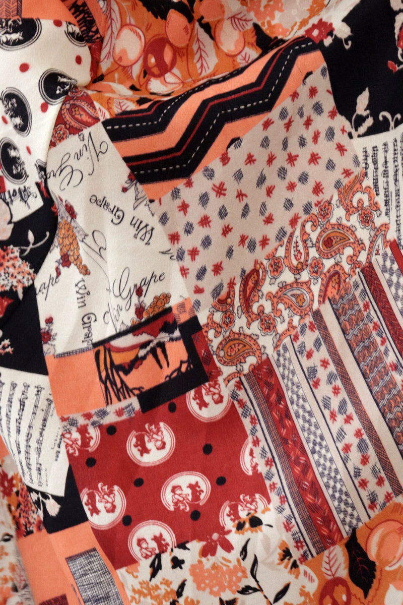 Young Edwardian Wine Label Print Dress XS